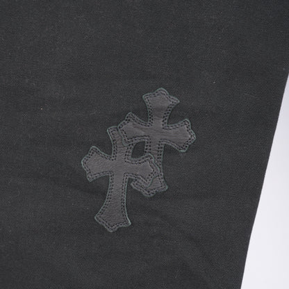 CHROME HEARTS BLACK PATCH BLACK DOUBLE KNEE CARPENTERS