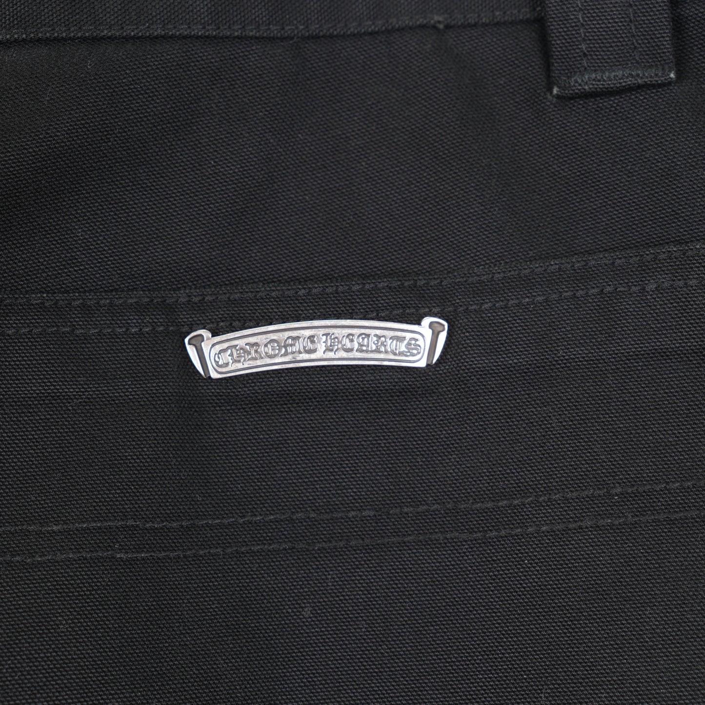 CHROME HEARTS BLACK PATCH BLACK DOUBLE KNEE CARPENTERS
