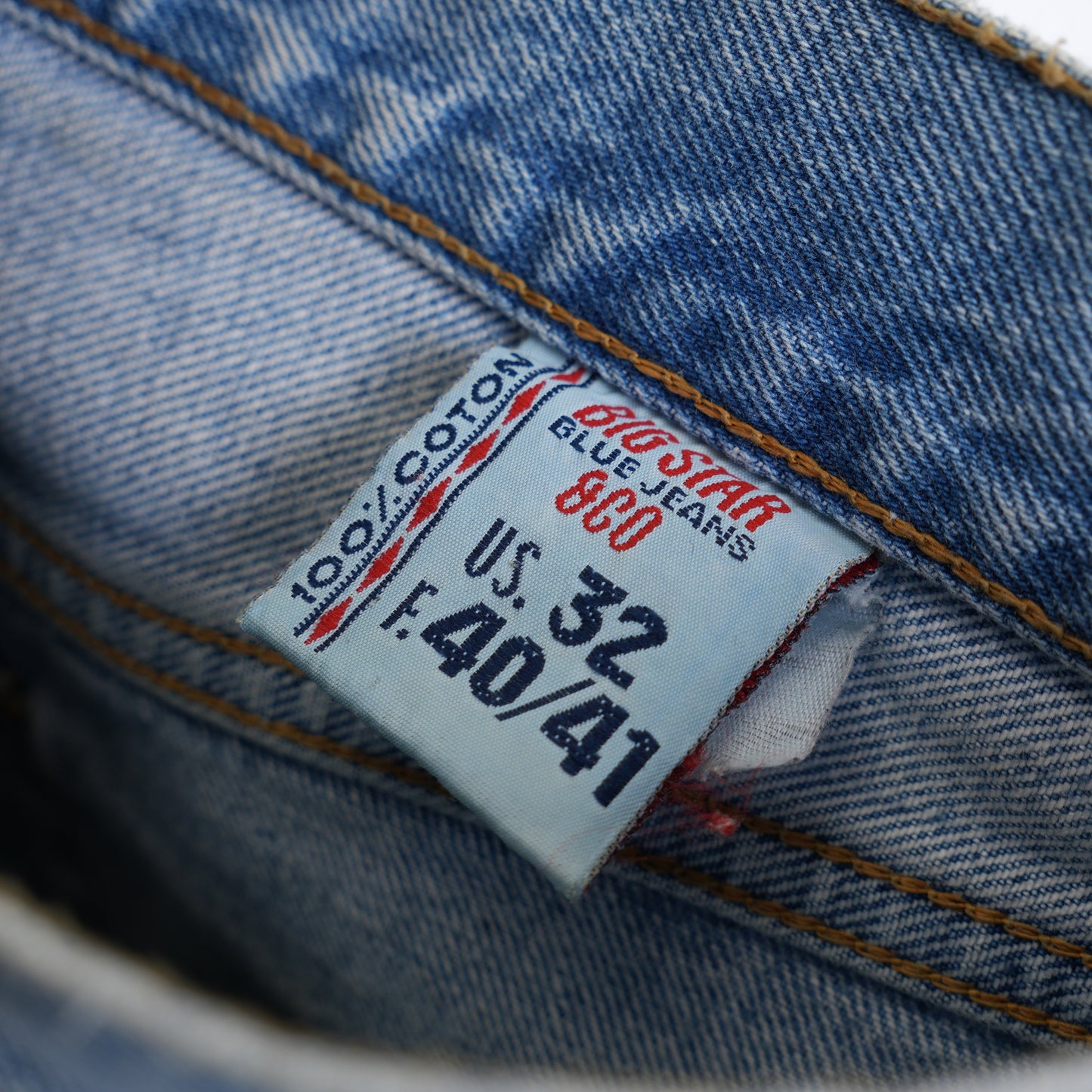 CHROME HEARTS VINTAGE CEMETERY PATCH LIGHT BLUE BIG STAR DENIM