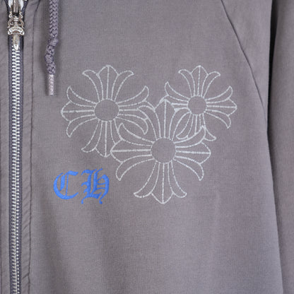 CHROME HEARTS VINTAGE SPIRAL LOGO ZIP UP HOODIE