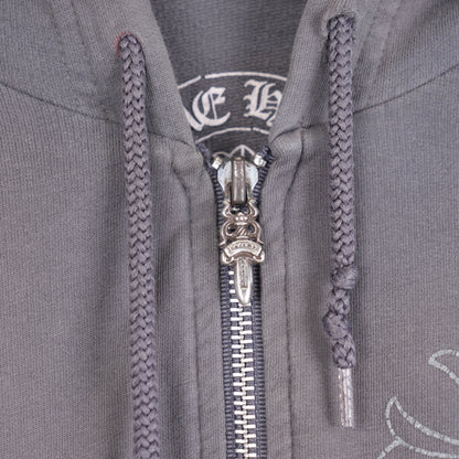 CHROME HEARTS VINTAGE SPIRAL LOGO ZIP UP HOODIE