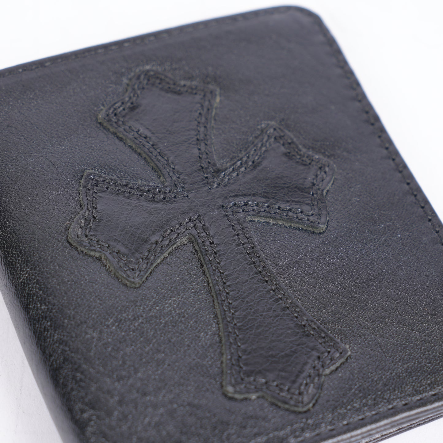 CHROME HEARTS Dr Digiacomo BLACK LEATHER CROSS PATCH BIFOLD WALLET
