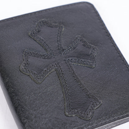 CHROME HEARTS Dr Digiacomo BLACK LEATHER CROSS PATCH BIFOLD WALLET