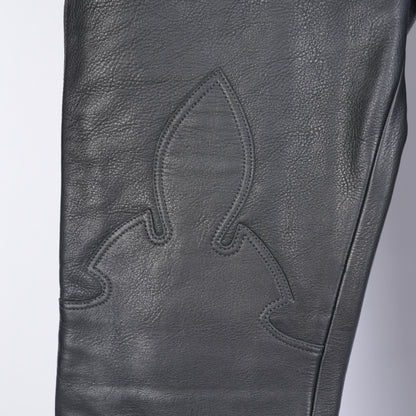CHROME HEARTS FLEUR DE LIS LEATHER PANTS