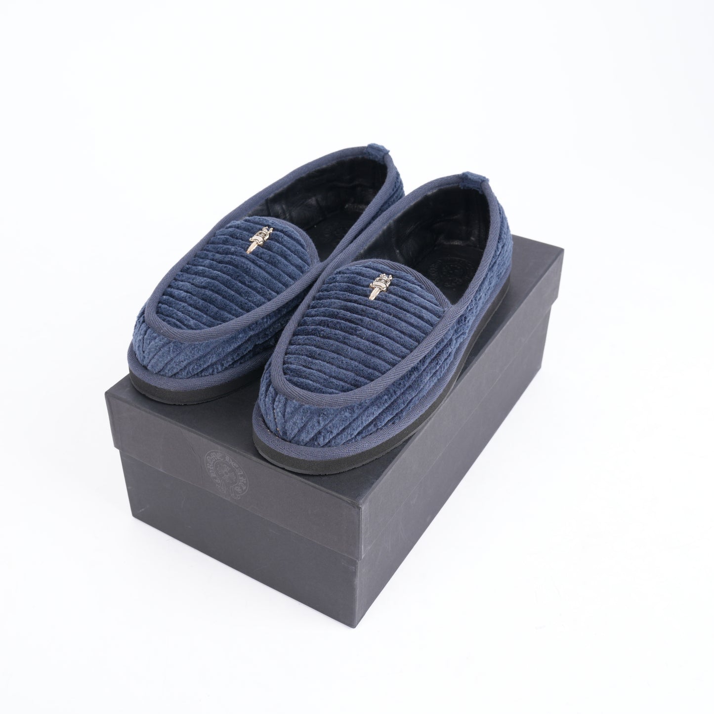 CHROME HEARTS DAGGER LOAFERS NAVY NEW WITH BOX SIZE 42