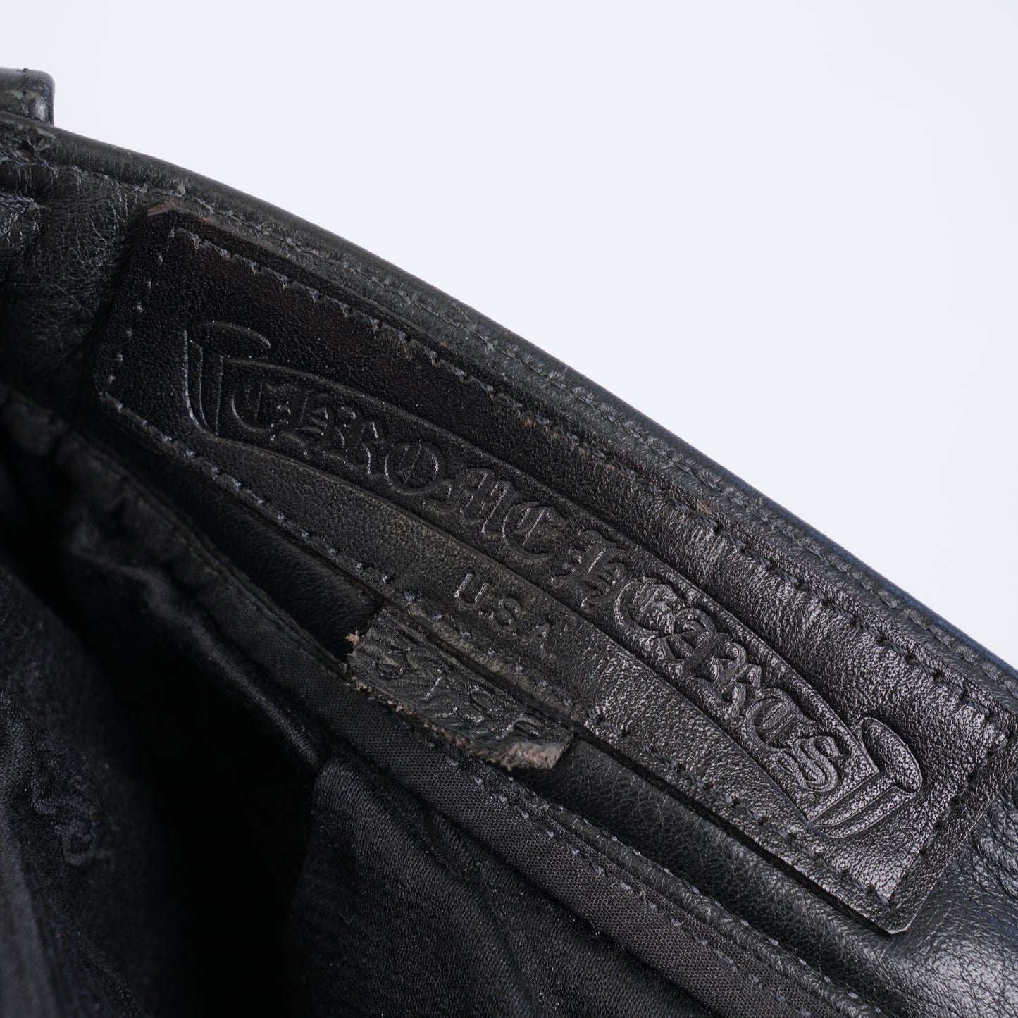 CHROME HEARTS FLEUR DE LIS LEATHER PANTS