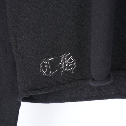 Chome Hearts Womens Rhinestone Cross Cashmere V-Neck Sweater
