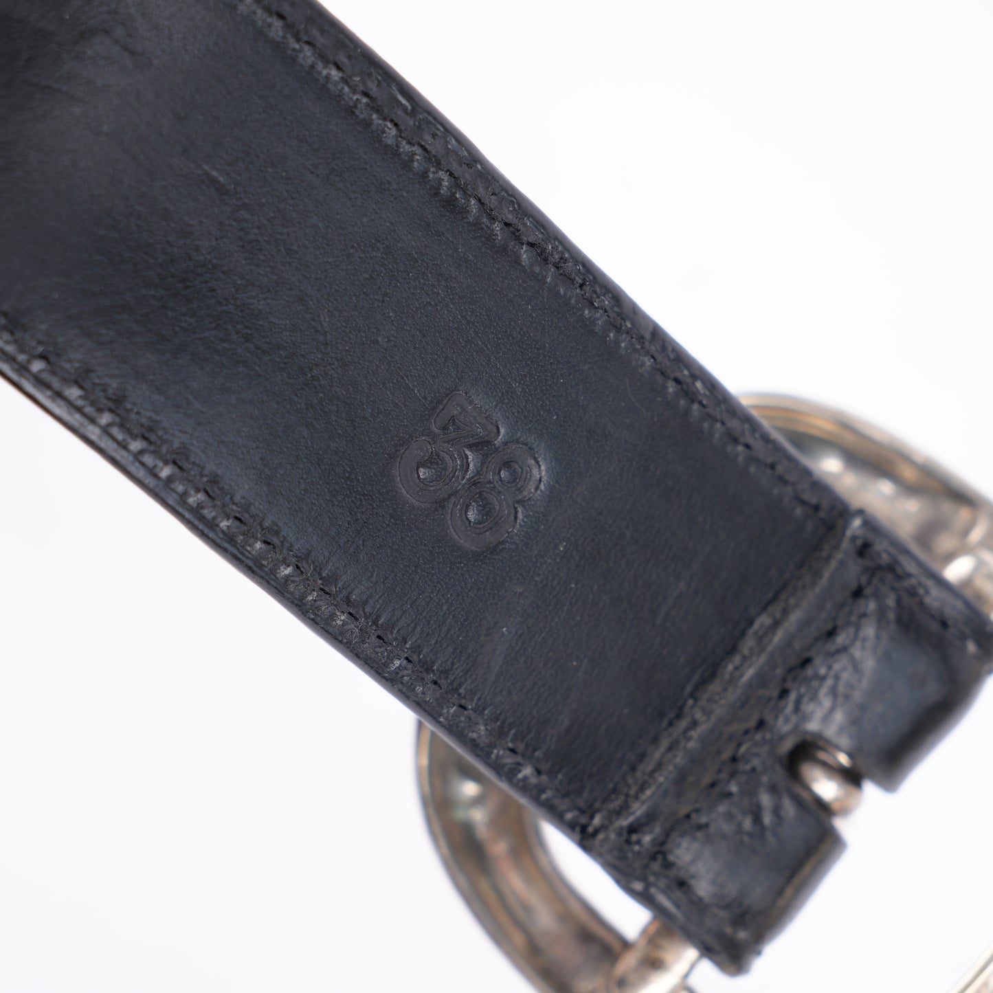 CHROME HEARTS PLAIN BLACK GUNSLINGER BELT 38"