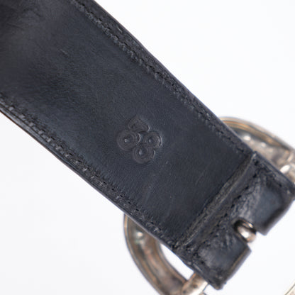 CHROME HEARTS PLAIN BLACK GUNSLINGER BELT 38"