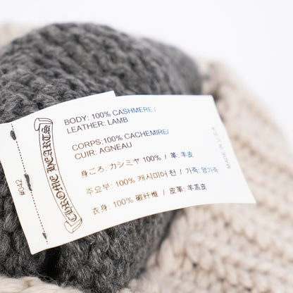 CHROME HEARTS WHITE PATCH STRIPED CASHMERE BEANIE