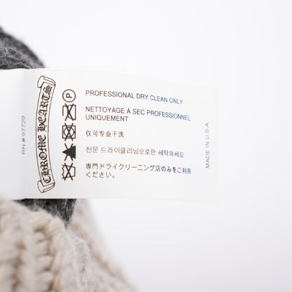 CHROME HEARTS WHITE PATCH STRIPED CASHMERE BEANIE
