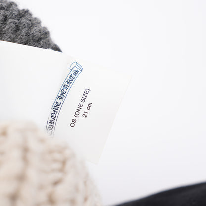 CHROME HEARTS WHITE PATCH STRIPED CASHMERE BEANIE