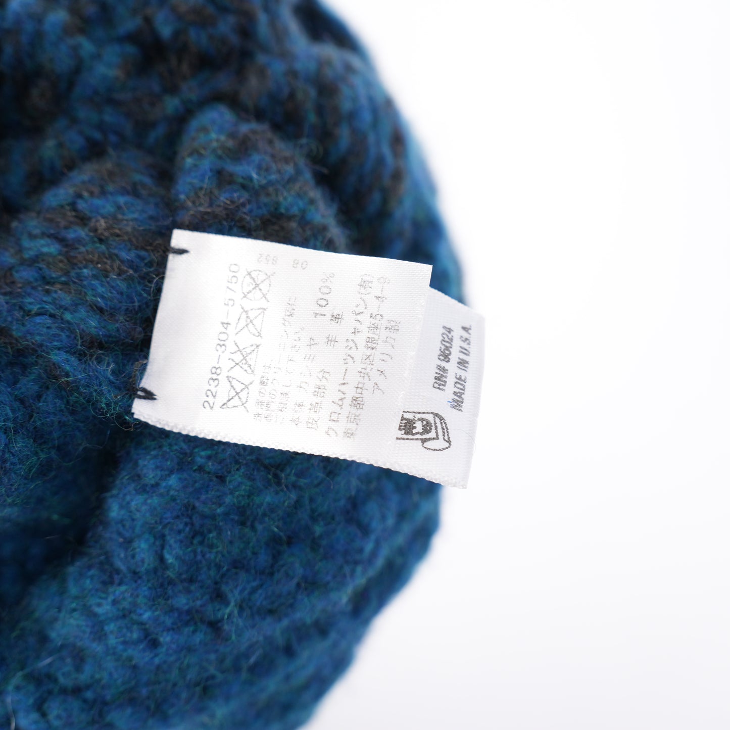 CHROME HEARTS TRIPLE CROSS BLUE CASHMERE STRIPED BEANIE