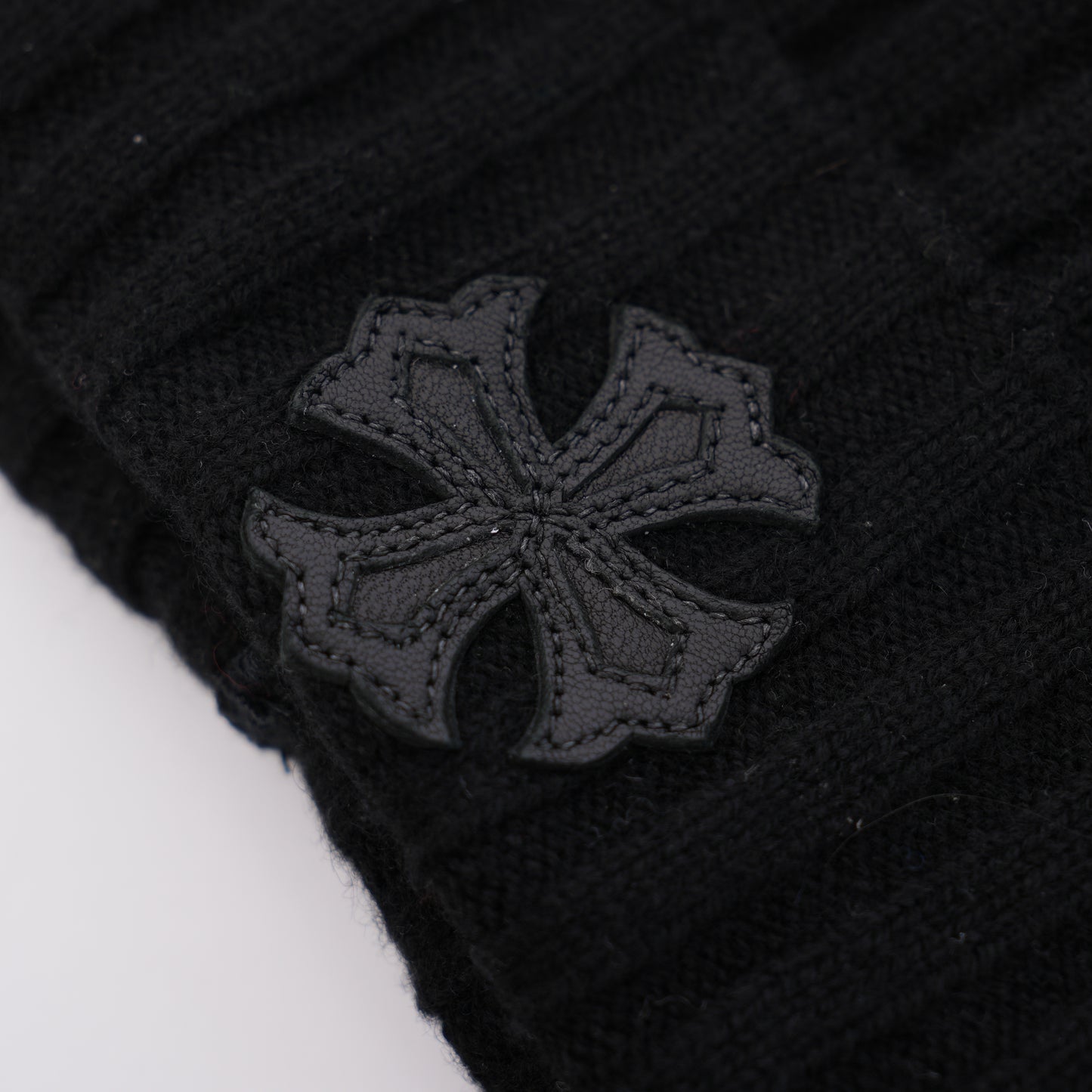 CHROME HEARTS BLACK PLUS CROSS PATCH BEANIE