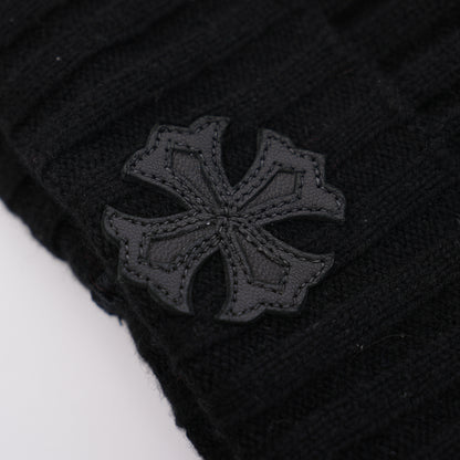 CHROME HEARTS BLACK PLUS CROSS PATCH BEANIE