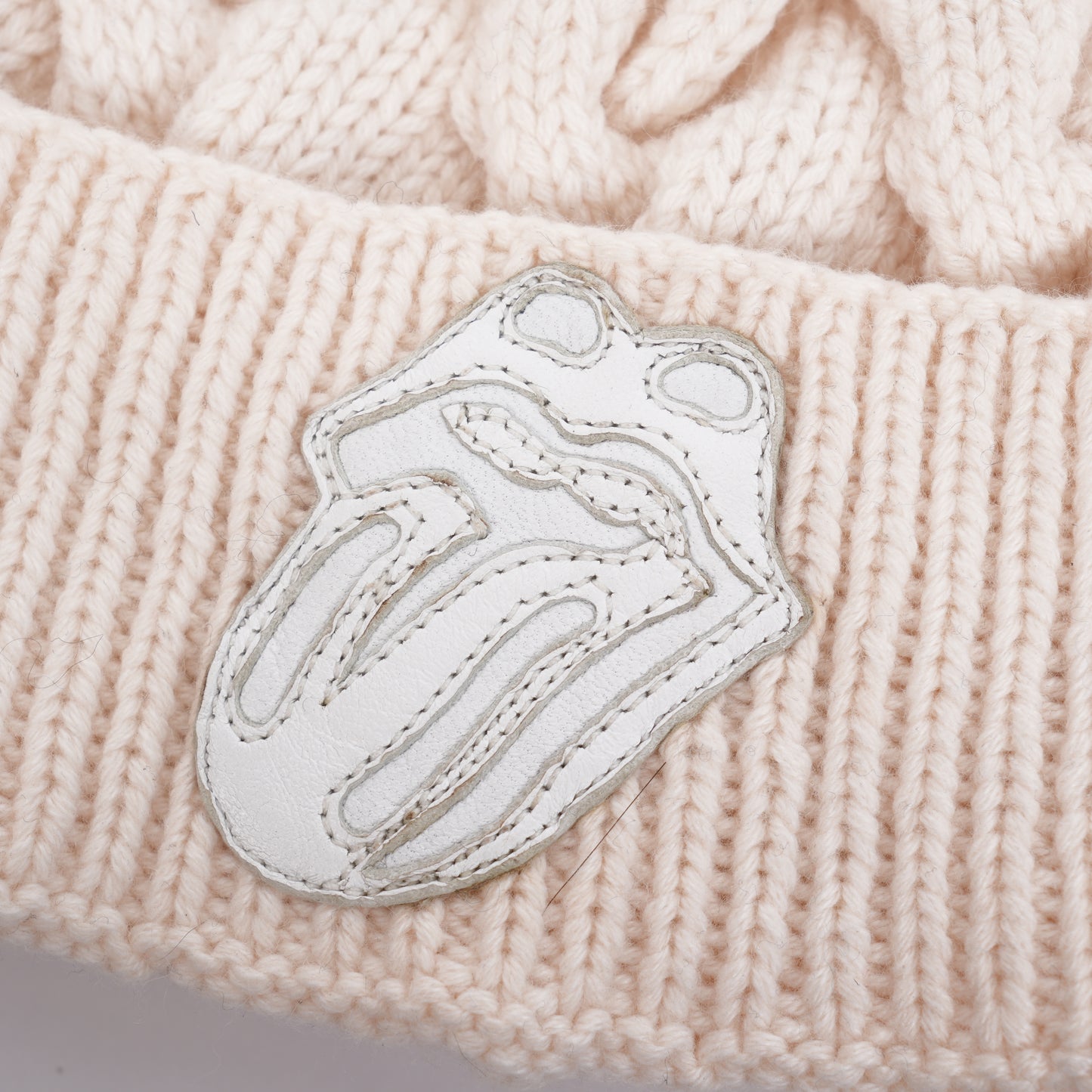 CHROME HEARTS WHITE ROLLING STONES PATCH BEANIE