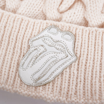 CHROME HEARTS WHITE ROLLING STONES PATCH BEANIE