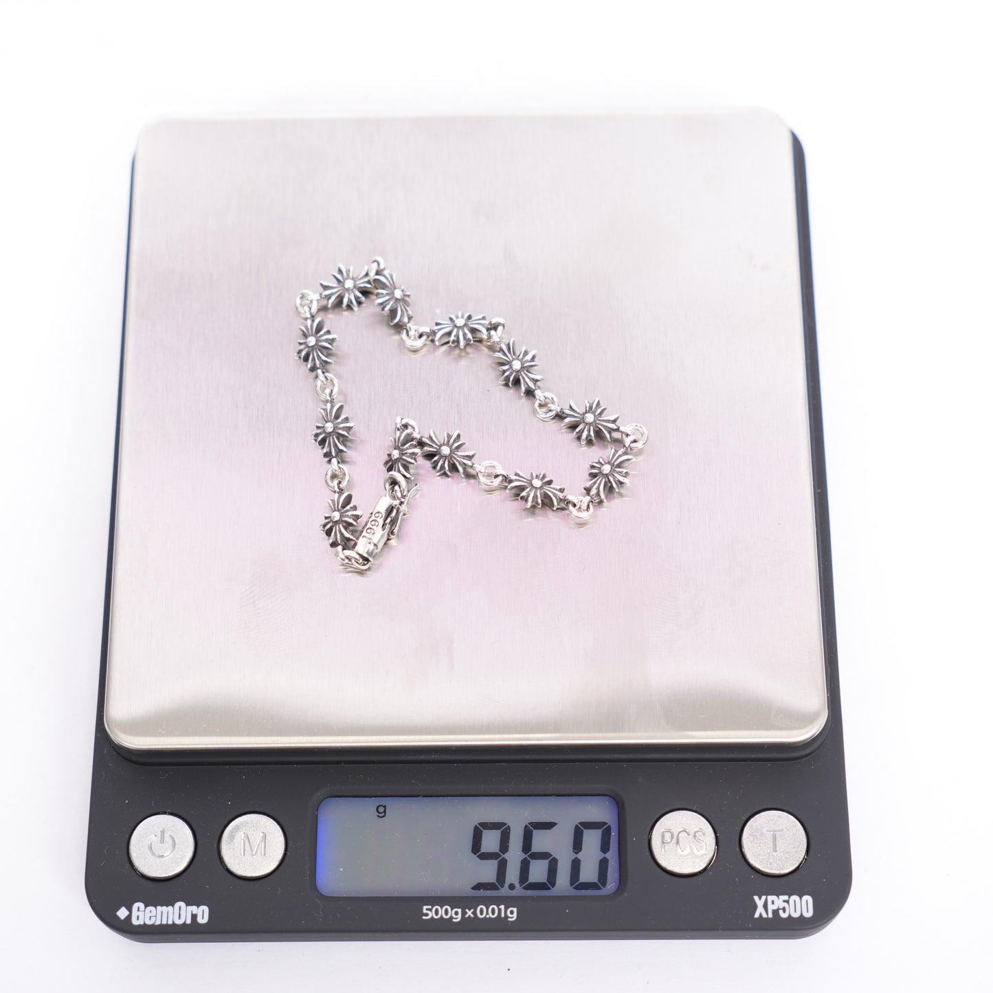 CHROME HEARTS TINY E BRACELET 12 LINK 7.5"