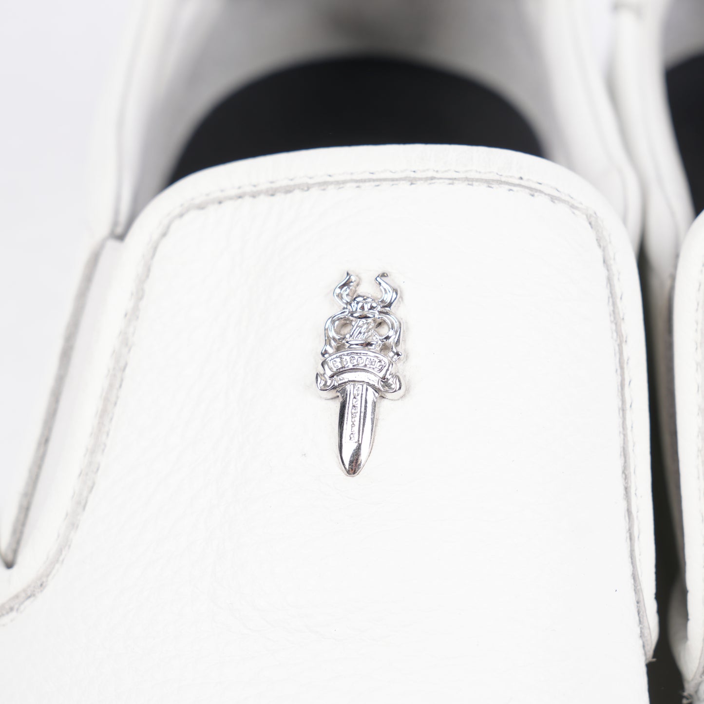 CHROME HEARTS CALF SKIN LEATHER DAGGER SLIP ON