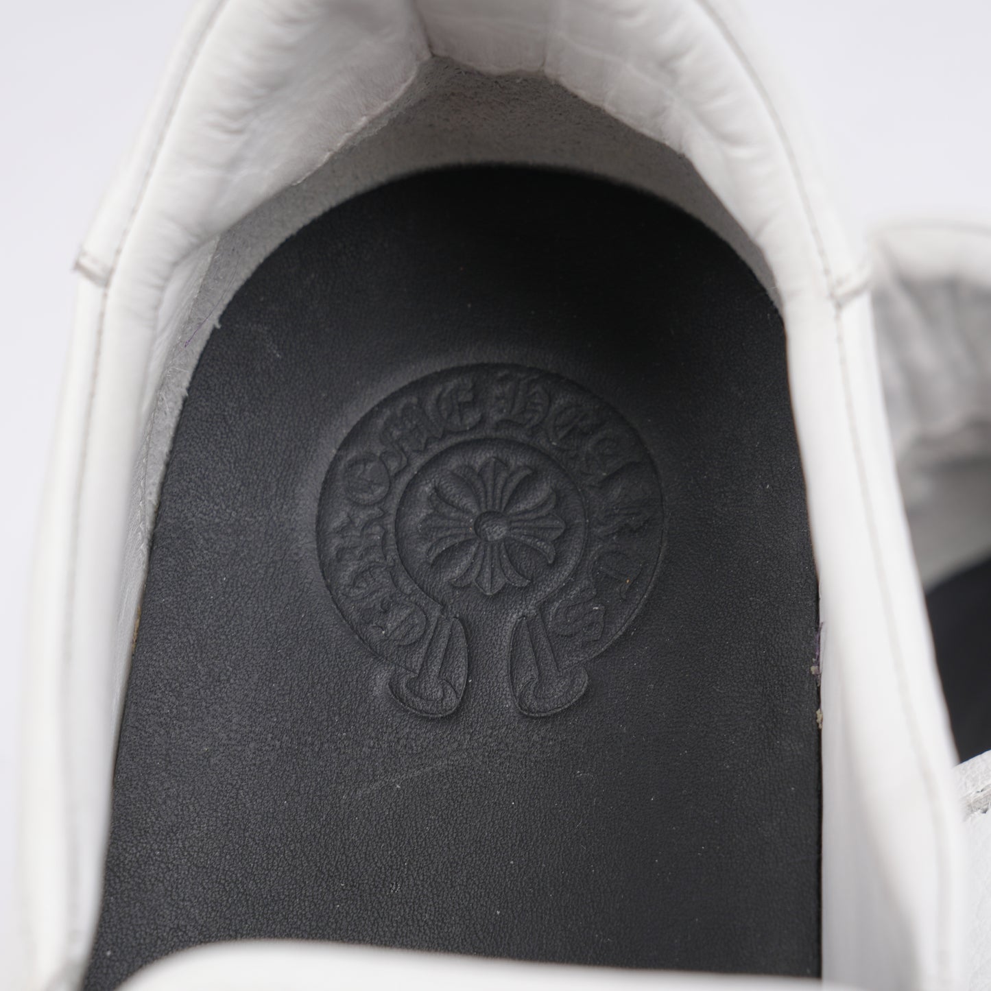 CHROME HEARTS CALF SKIN LEATHER DAGGER SLIP ON