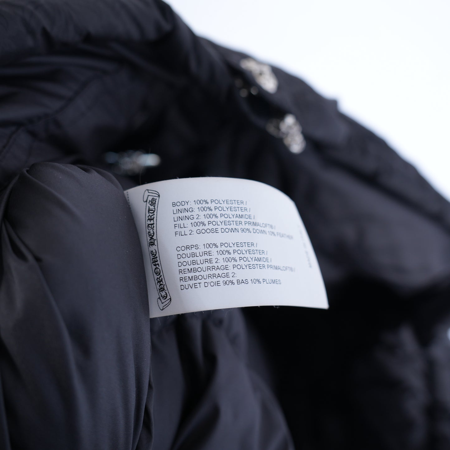CHROME HEARTS BLACK PLUS MONOGRAM DOWN PUFFER JACKET