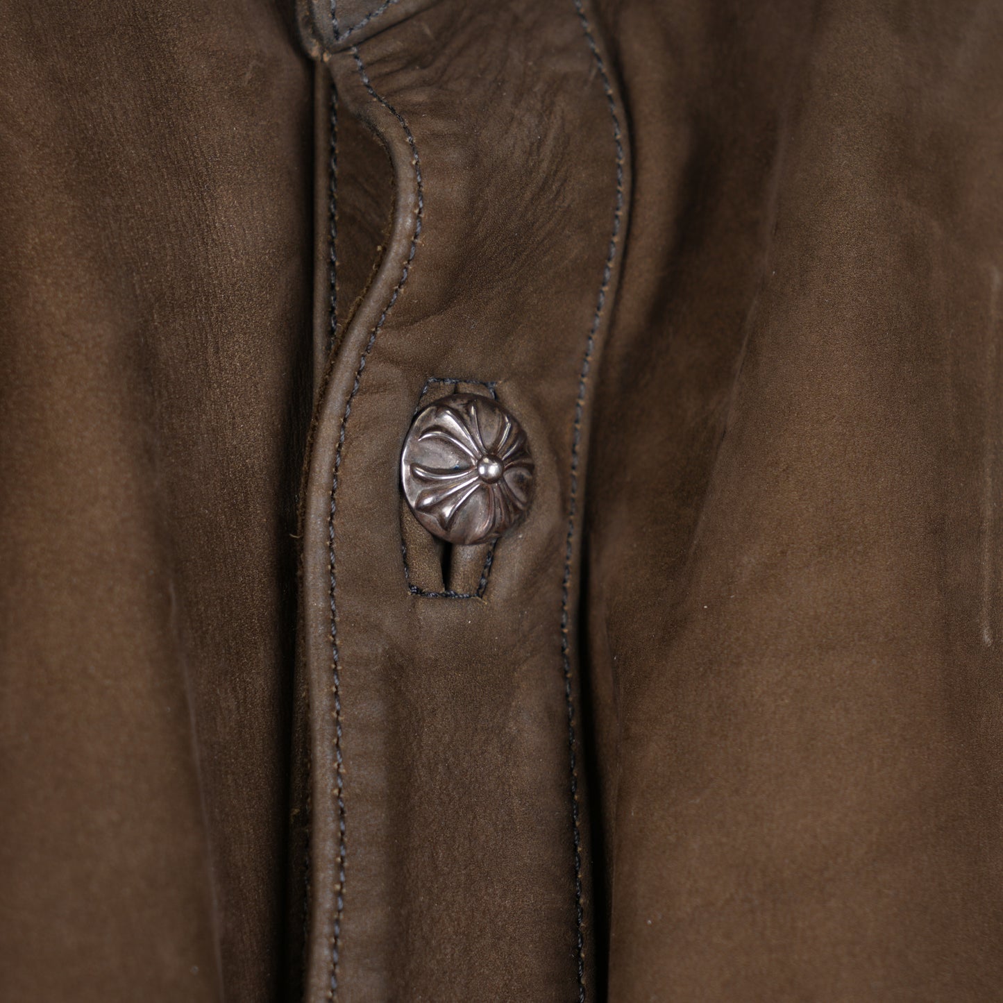 CHROME HEARTS VINTAGE SUEDE BUTTON-UP JACKET