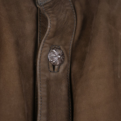 CHROME HEARTS VINTAGE SUEDE BUTTON-UP JACKET