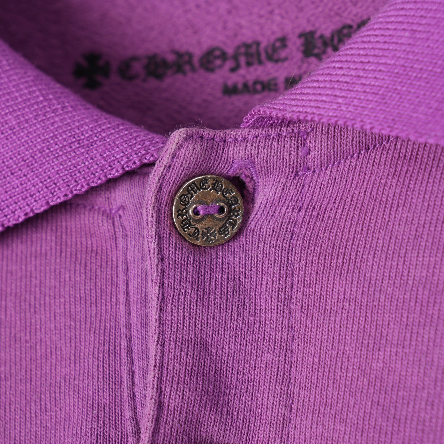 CHROME HEARTS MATTY BOY PURPLE 'I WANT MORE NOT LESS' RUGBY POLO