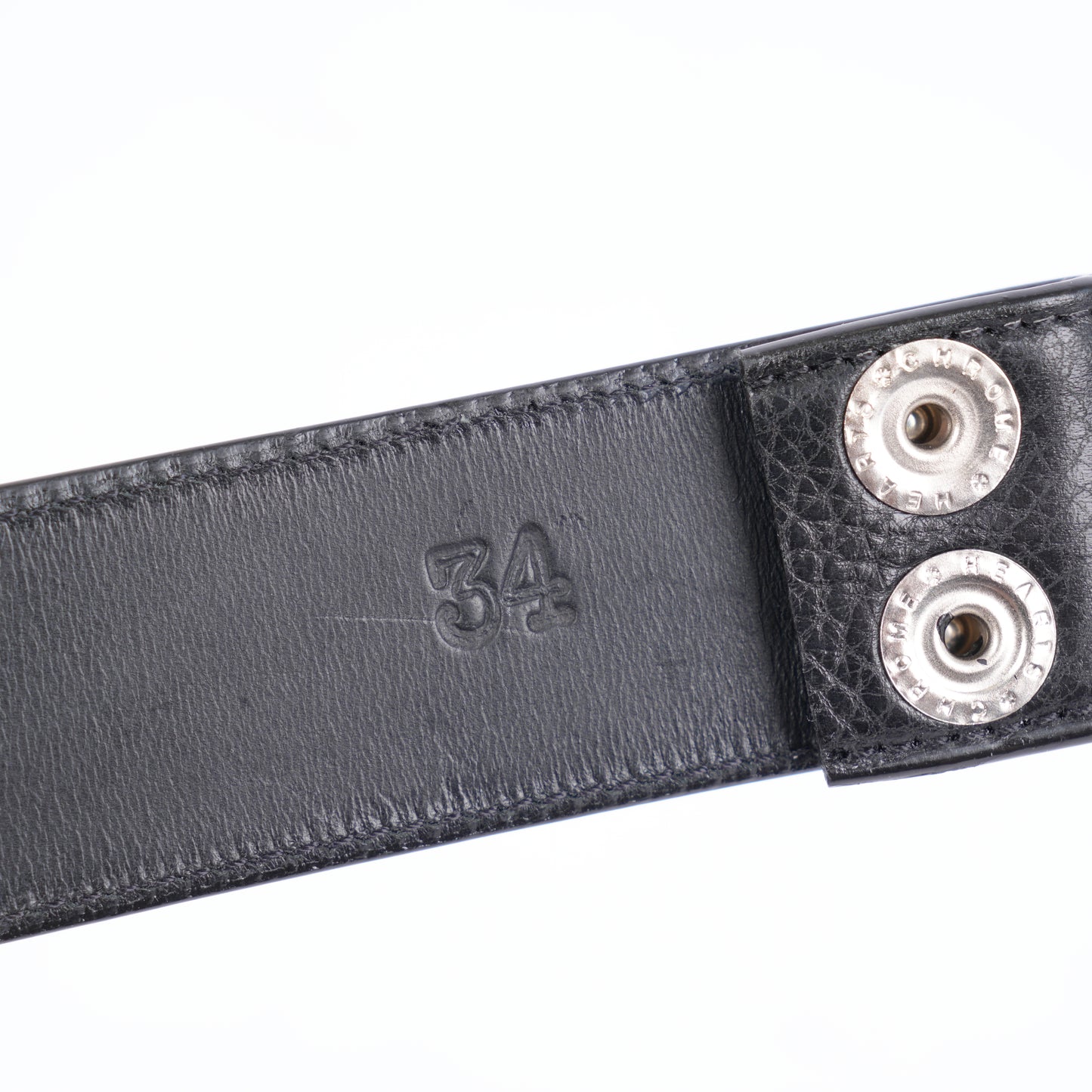 CHROME HEARTS BLACK LEATHER STRAP SZ 34