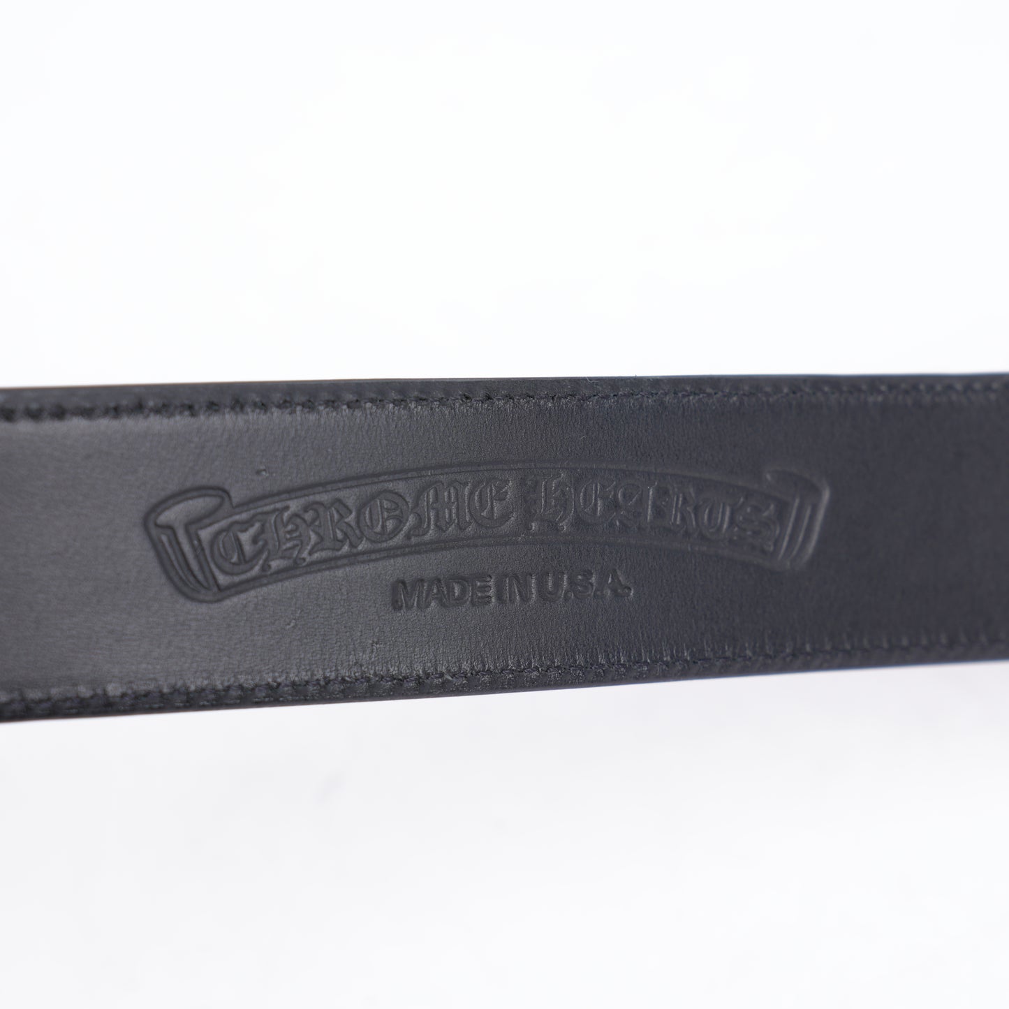 CHROME HEARTS BLACK LEATHER STRAP SZ 34