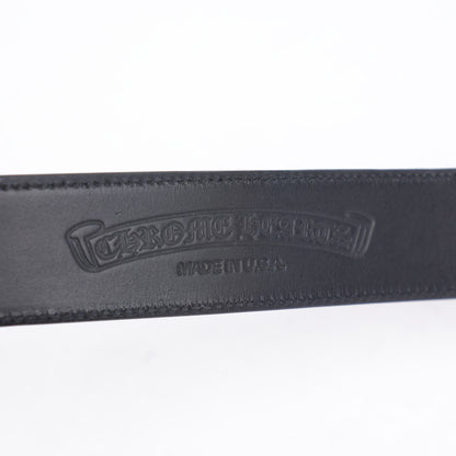 CHROME HEARTS BLACK LEATHER STRAP SZ 34