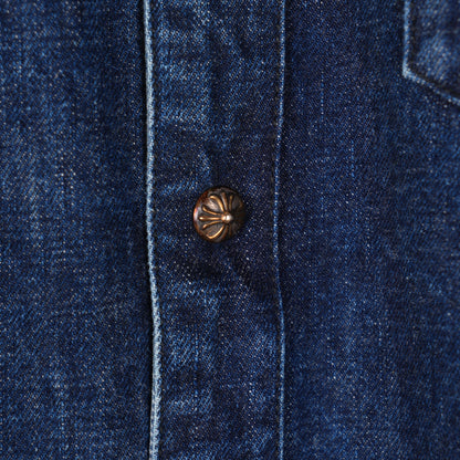 CHROME HEARTS DENIM CROSS PATCH DENIM SHIRT