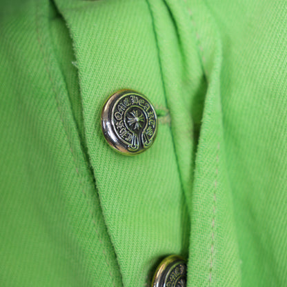 CHROME HEARTS GREEN SEX RECORDS CROSS PATCH JEANS