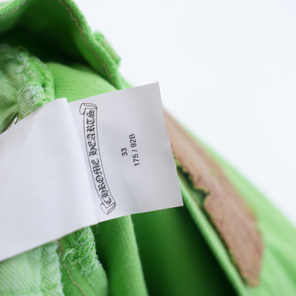 CHROME HEARTS GREEN SEX RECORDS CROSS PATCH JEANS
