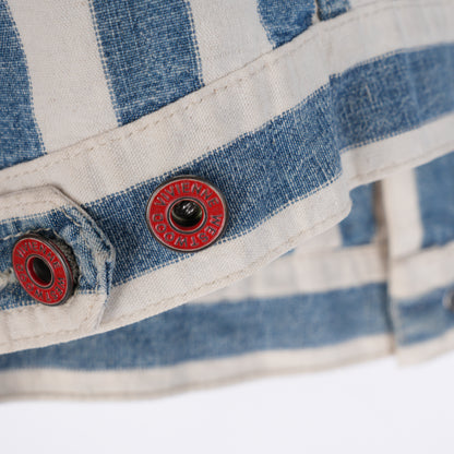 VIVIENNE WESTWOOD BLUE STRIPED SKULL PRINTED DENIM JACKET