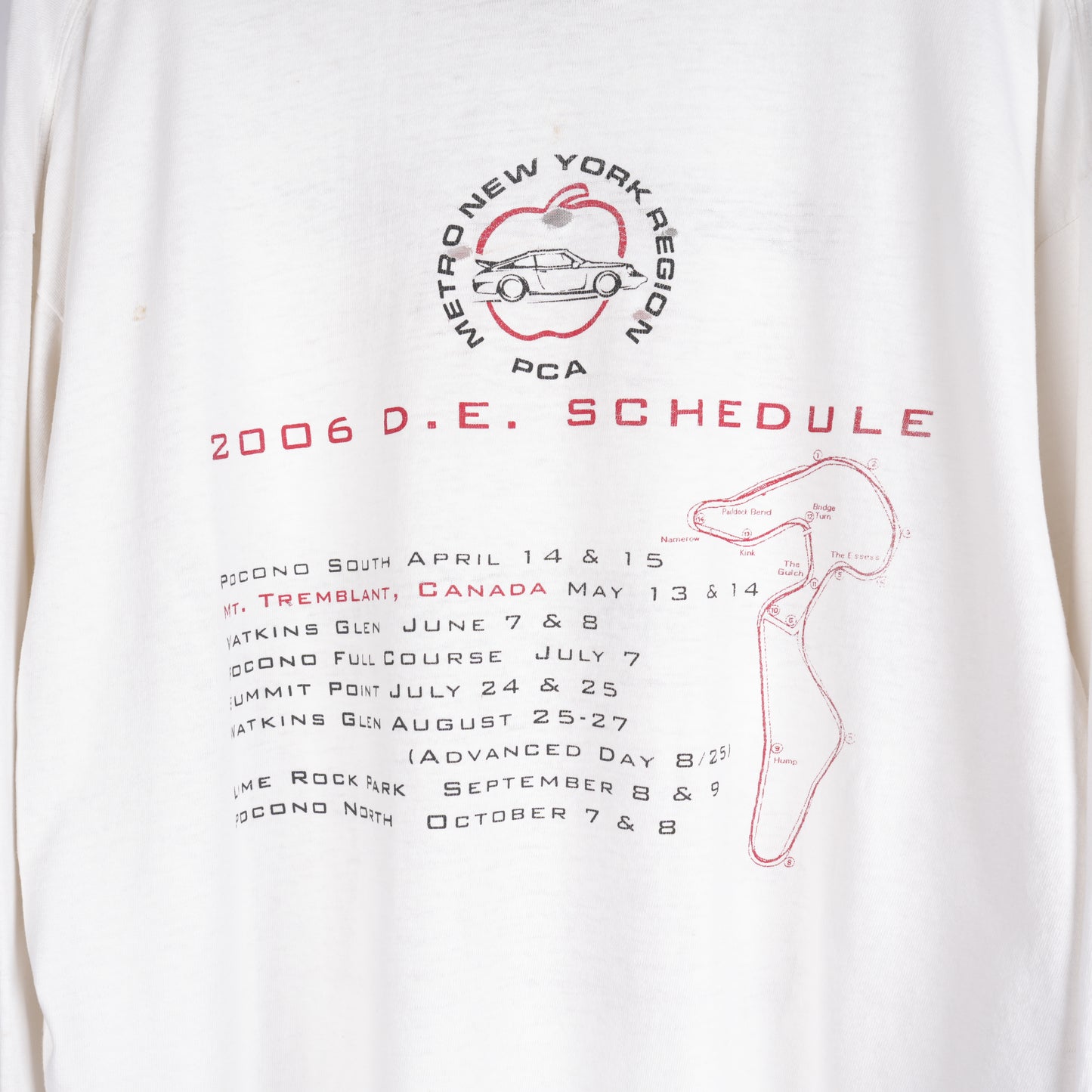 VINTAGE METRO NEW YORK PORSCHE CLUB OF AMERICA LONG SLEEVE TEE