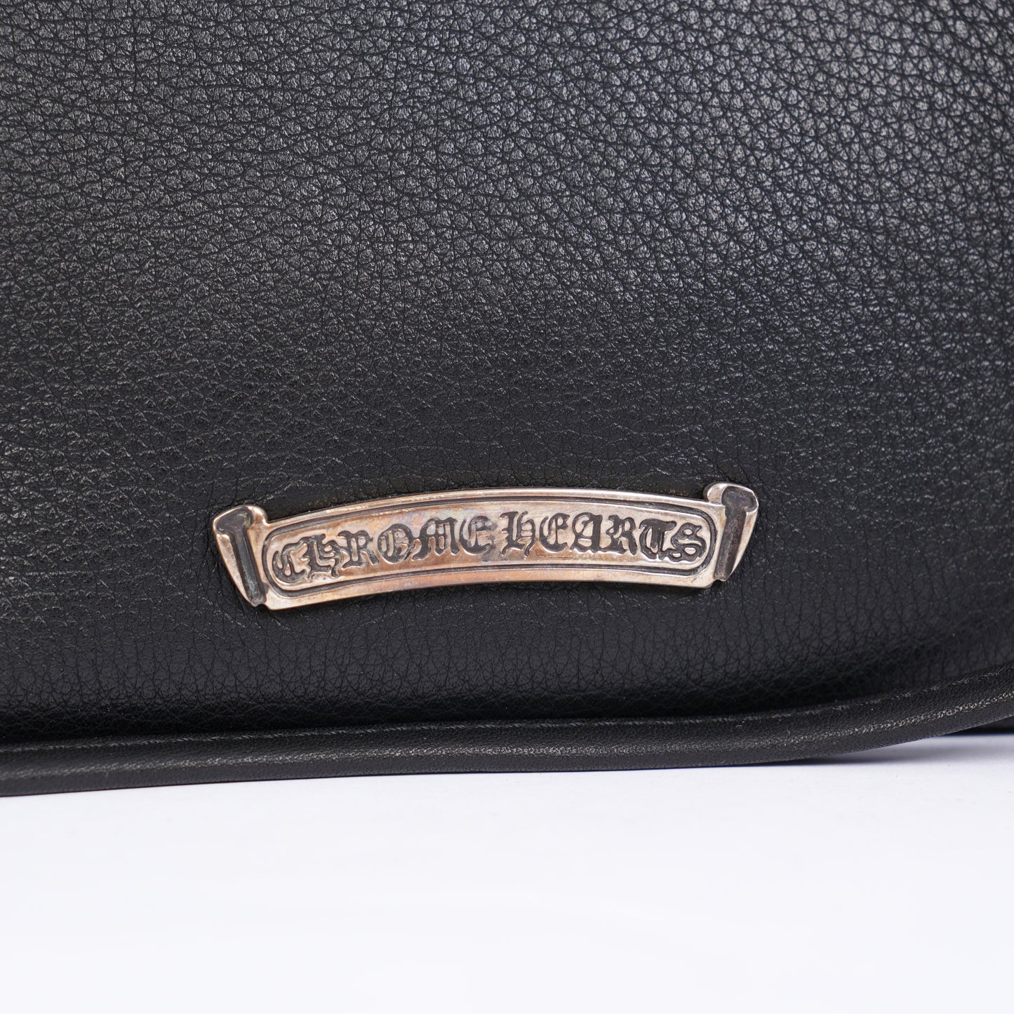 CHROME HEARTS BLACK LEATHER VIV DAGGER SHOULDER BAG