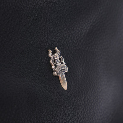 CHROME HEARTS BLACK LEATHER VIV DAGGER SHOULDER BAG