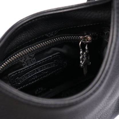 CHROME HEARTS BLACK LEATHER VIV DAGGER SHOULDER BAG