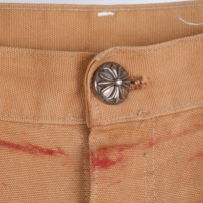 CHROME HEARTS DOUBLE KNEE SEX BROWN CAMO PATCH PANTS