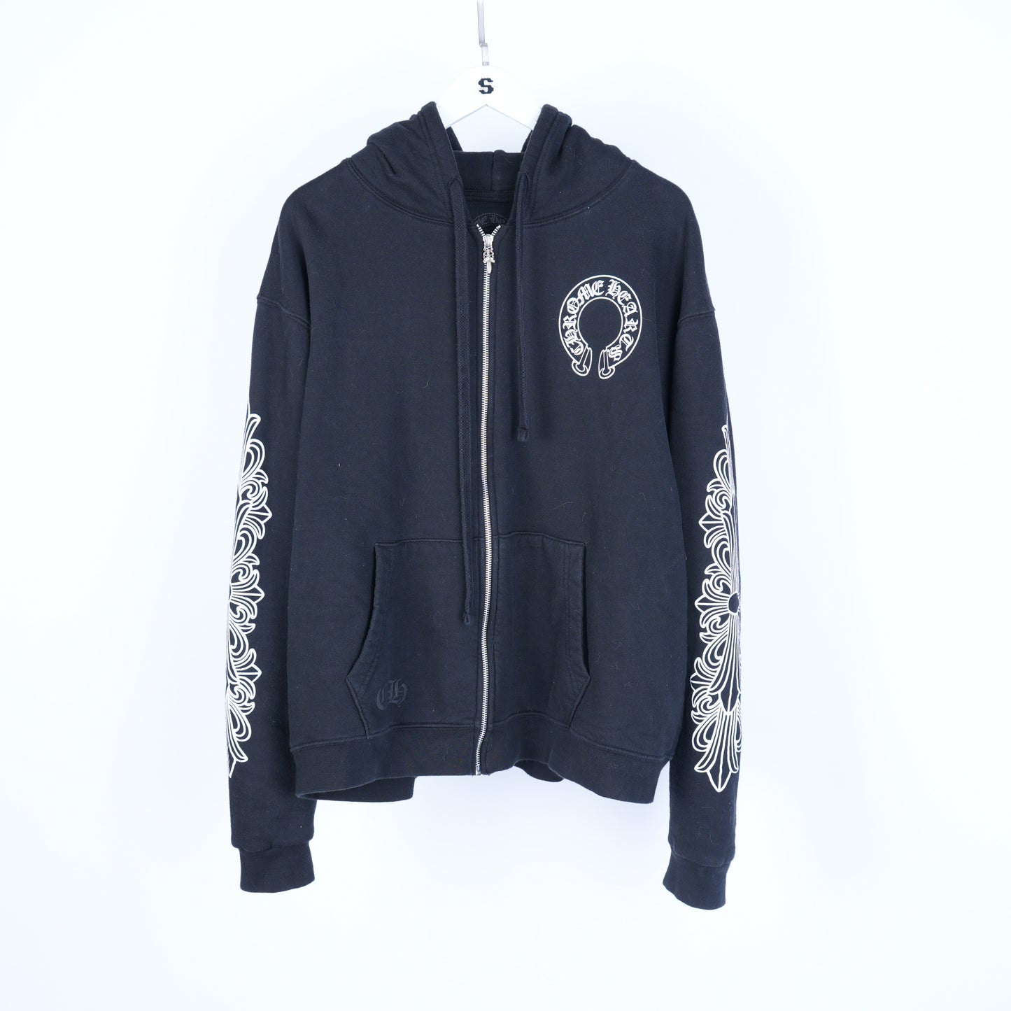 CHROME HEARTS CLASSIC THERMAL HORSESHOE LOGO ZIP UP HOODIE