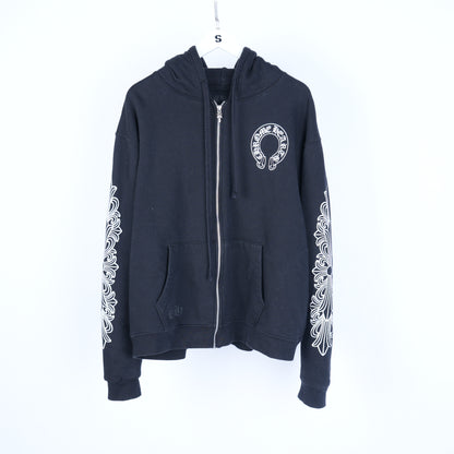 CHROME HEARTS CLASSIC THERMAL HORSESHOE LOGO ZIP UP HOODIE