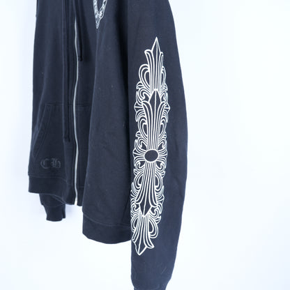 CHROME HEARTS CLASSIC THERMAL HORSESHOE LOGO ZIP UP HOODIE