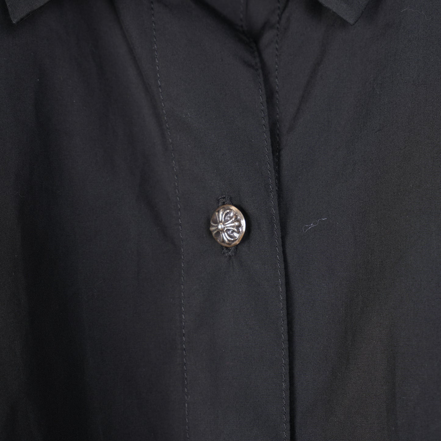 CHROME HEARTS BLACK CH EMBROIDERED LOGO DRESS SHIRT