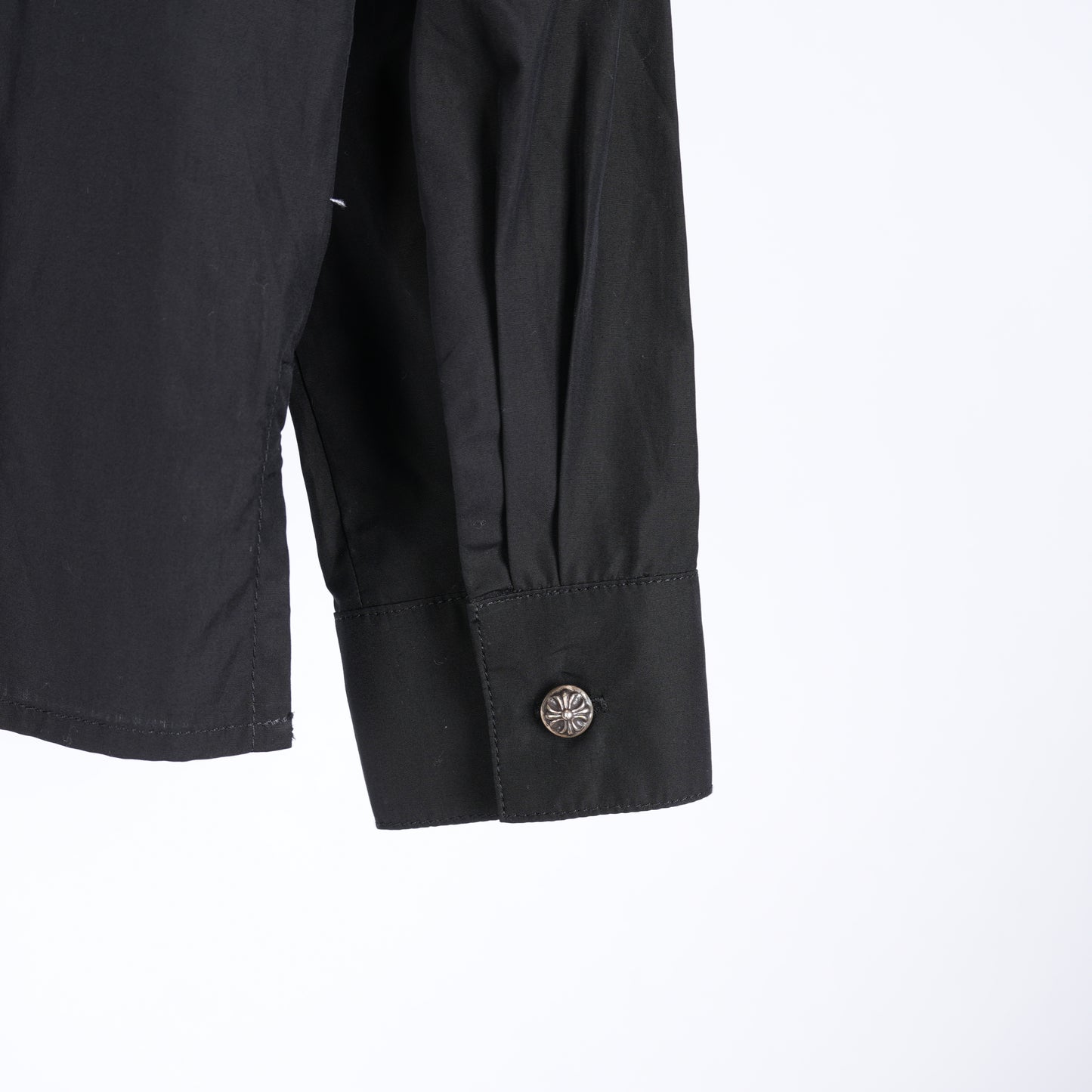 CHROME HEARTS BLACK CH EMBROIDERED LOGO DRESS SHIRT