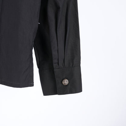 CHROME HEARTS BLACK CH EMBROIDERED LOGO DRESS SHIRT