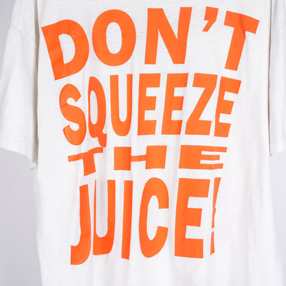 1990S FREE OJ! PRAY FOR O.J. DON'T SQUEEZE THE JUICE WHITE T-SHIRT