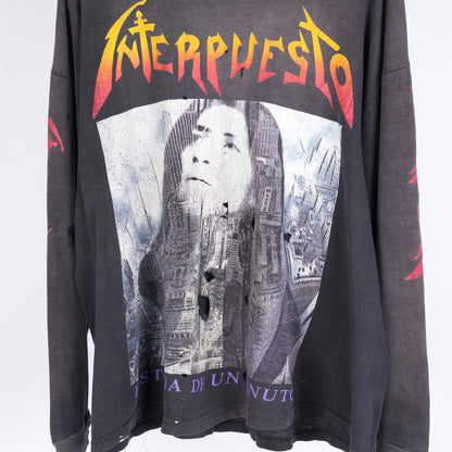 Vintage Interpuesto HISTORIA DE UN MINUTO LONG SLEEVE BAND T-SHIRT