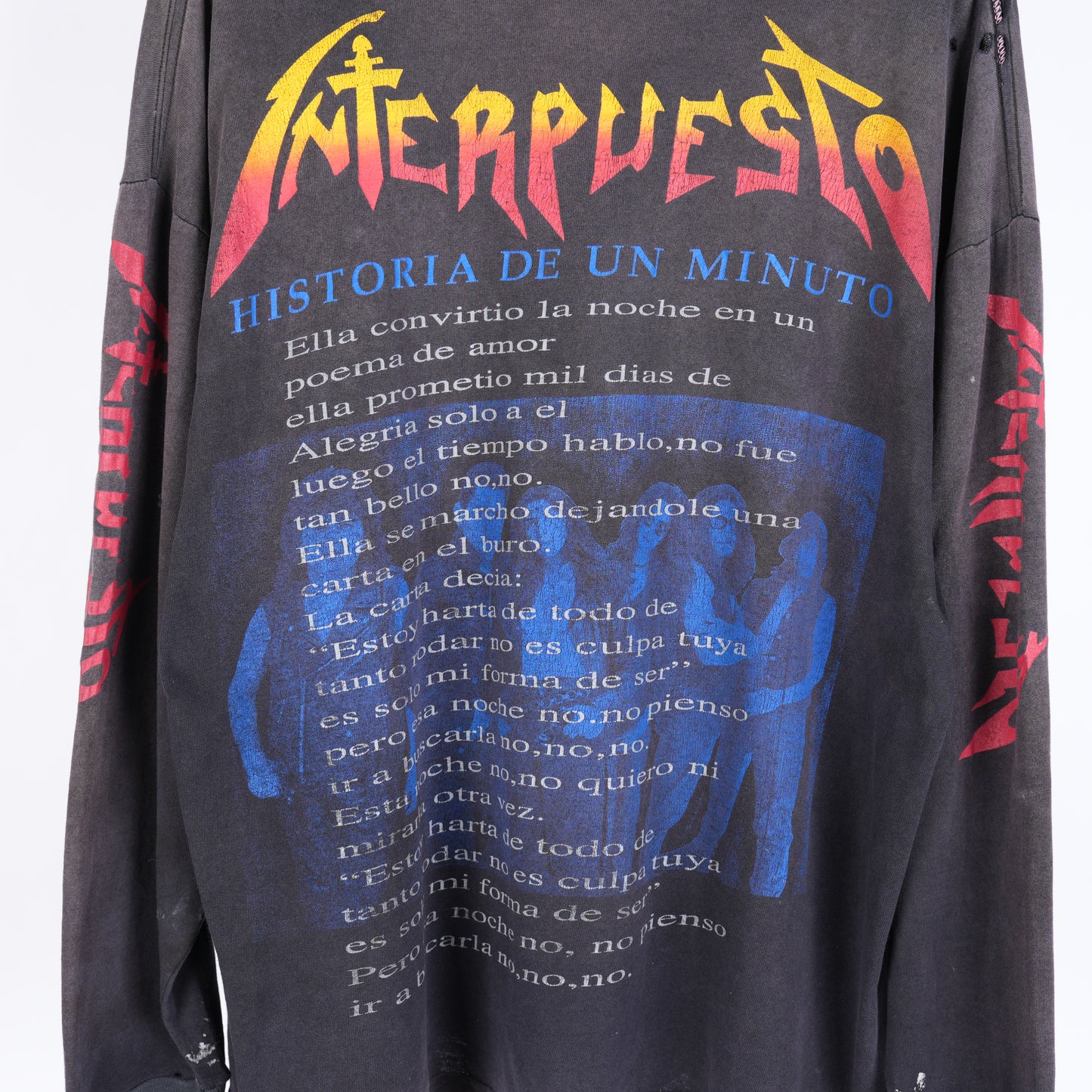 Vintage Interpuesto HISTORIA DE UN MINUTO LONG SLEEVE BAND T-SHIRT