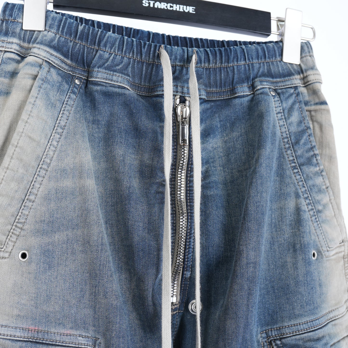 RICK OWENS BLUE WASHED DENIM CARGO BELA EDFU SS23